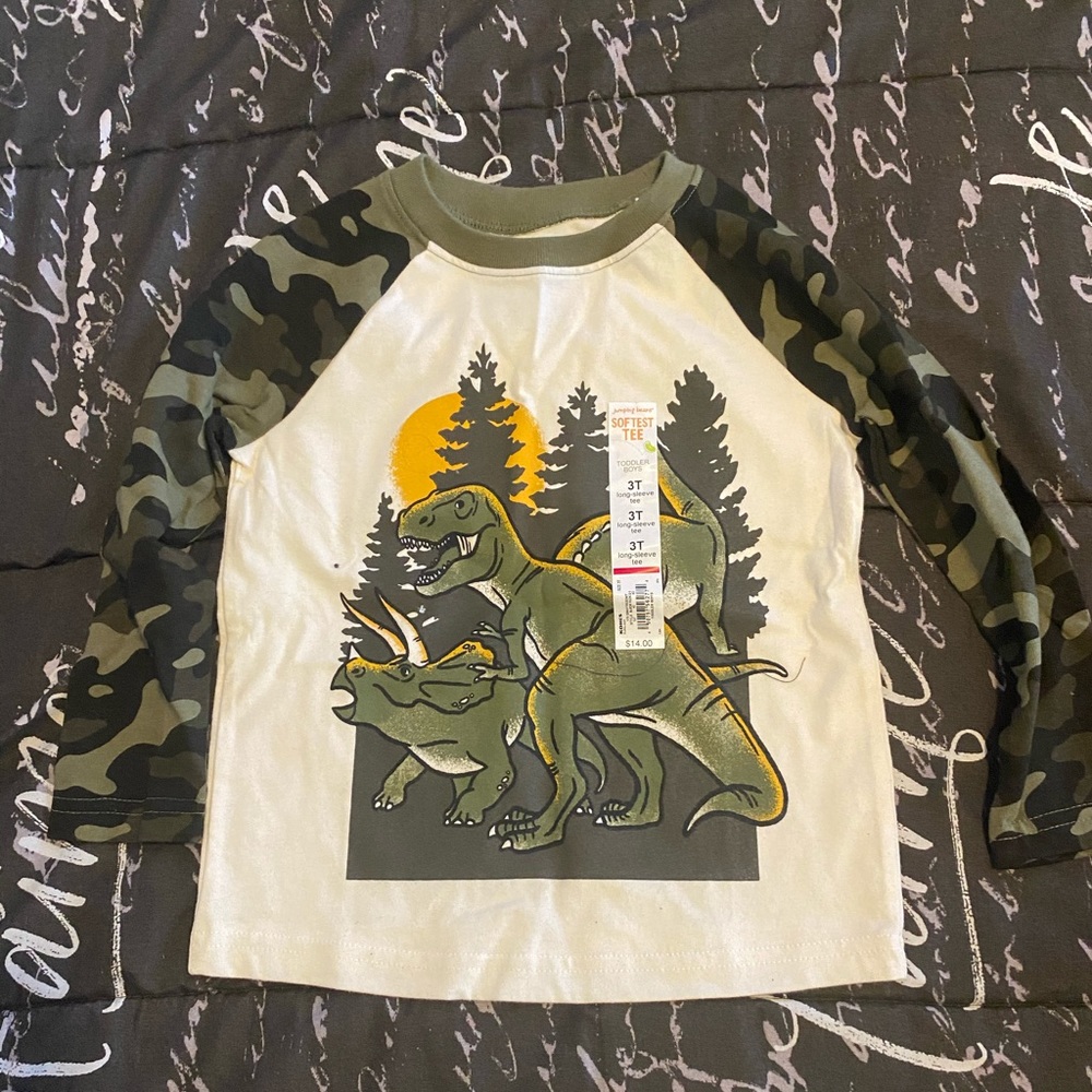Toddlers long sleeve dinosaur shirt